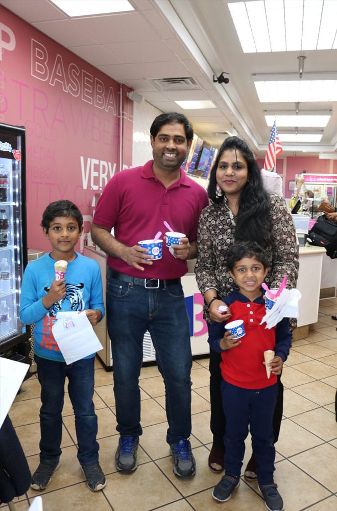 Family at Scoop Night Social at Baskin Robbins